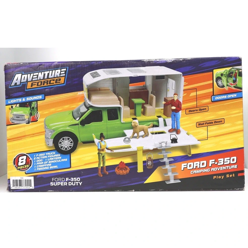 Adventure Force Ford F-350 Camping Adventure Play Set Kids Green New 8 Piece